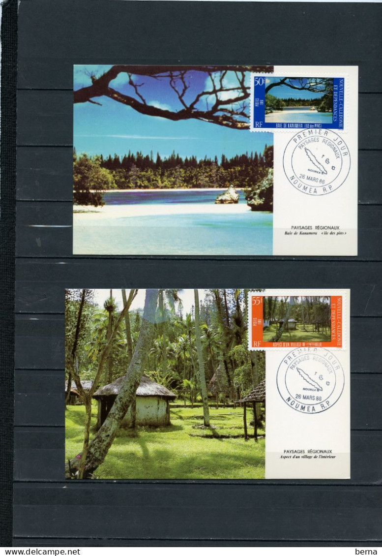 NOUVELLE CALEDONIE 2 CARTES MAXIMUM 514/515 PAYSAGES - Tarjetas – Máxima