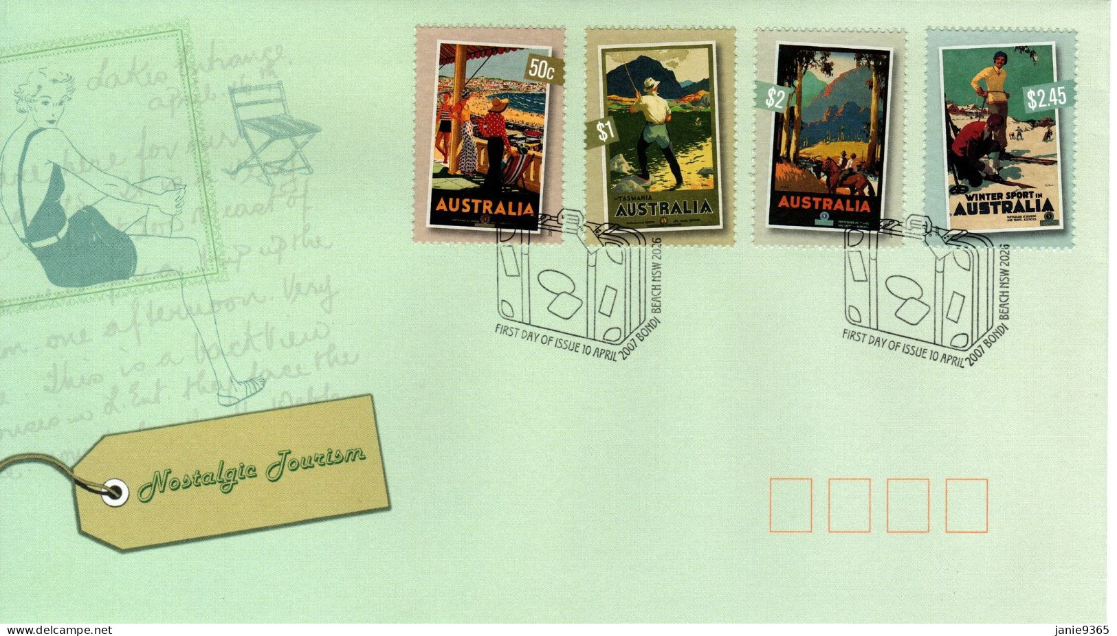 Australia 2007  Nostalgic Tourism,Bondi Beach Postmark,FDI - Lettres & Documents