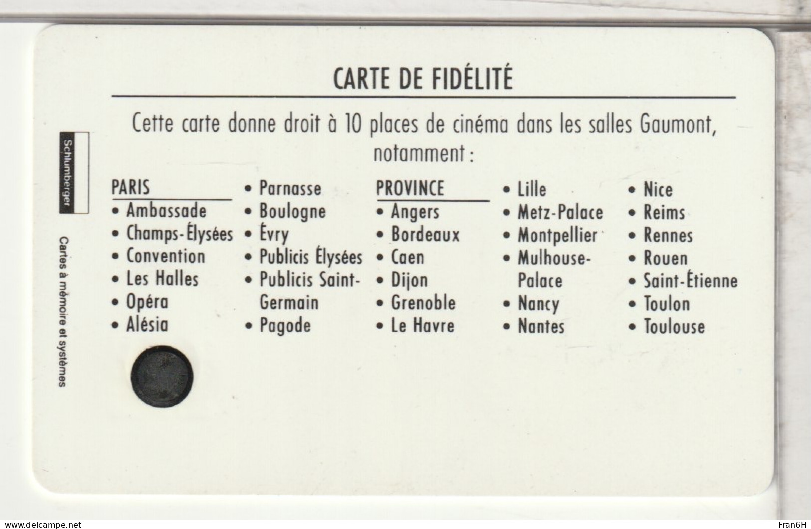 CINÉCARTE  - - Movie Cards