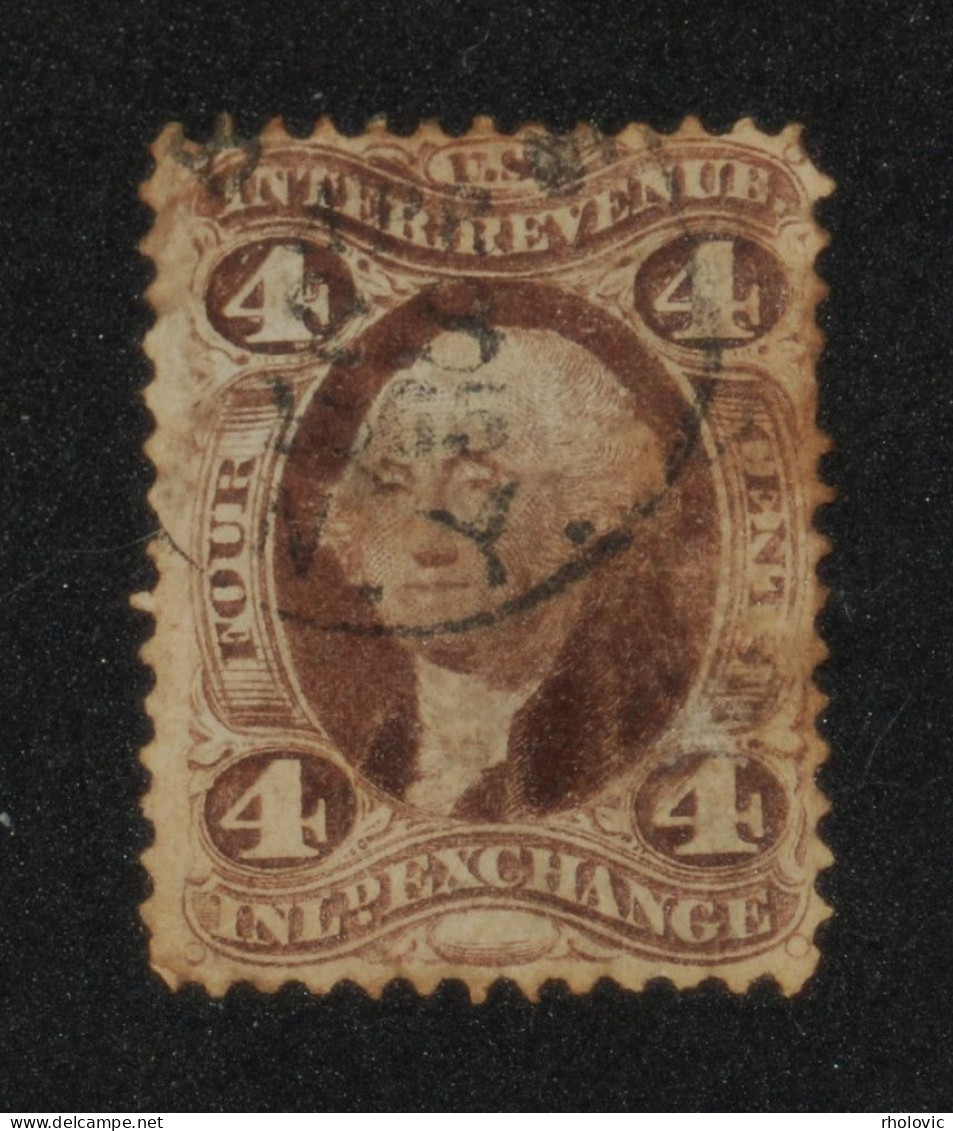 USA 1863, G. Washington, President, Express, Revenue, 4 C, Scott #R20c, Used - Fiscaux