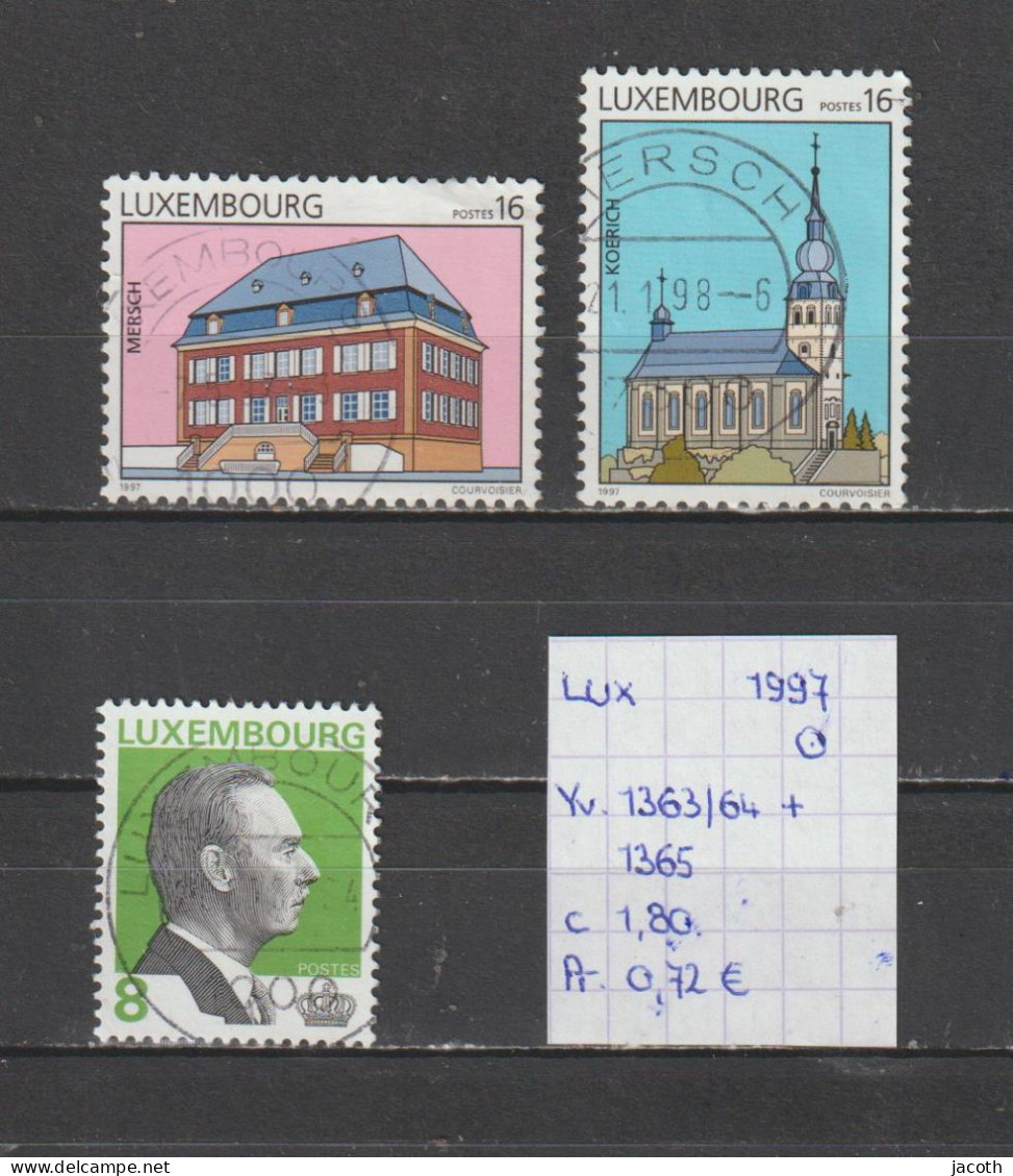 (TJ) Luxembourg 1997 - YT 1363/64 + 1365 (gest./obl./used) - Usados