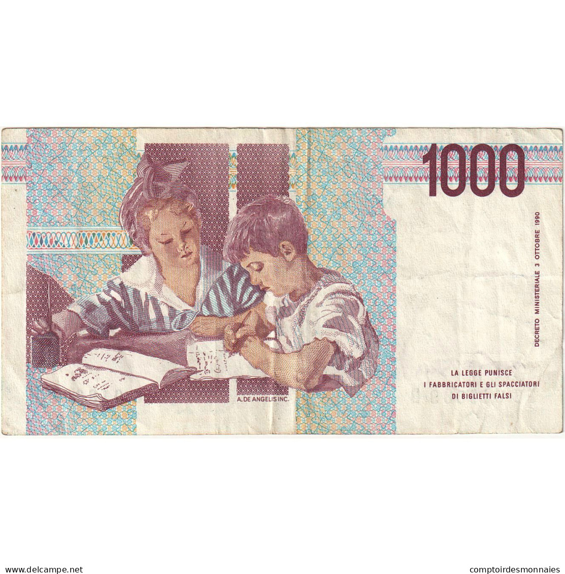 Italie, 1000 Lire, 1990-10-03, KM:114c, SUP - 1000 Lire