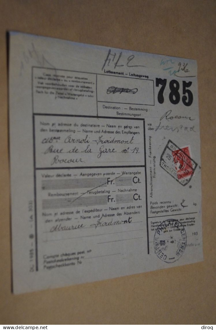 Chemin De Fer,dernier Jour Du Bureau De Poste De Grand-Leez,1939 ,pour Collection - Documenti & Frammenti