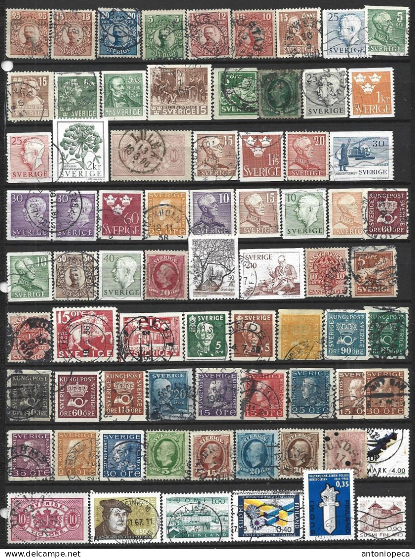 COLLECTION LOT SVEZIA. FINLANDIA 73 STAMPS - Sammlungen