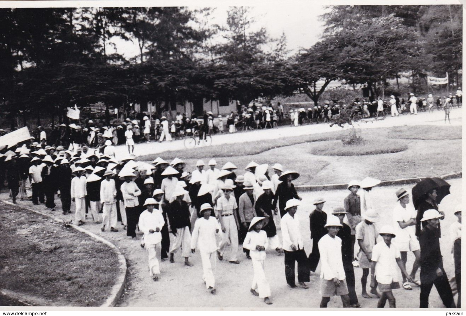 5 Photo Manifestations Politique à Nha-Trang Annam 1947 Vietnam Cachet Haut Commissariat De France Pour L'Indochine - Asien