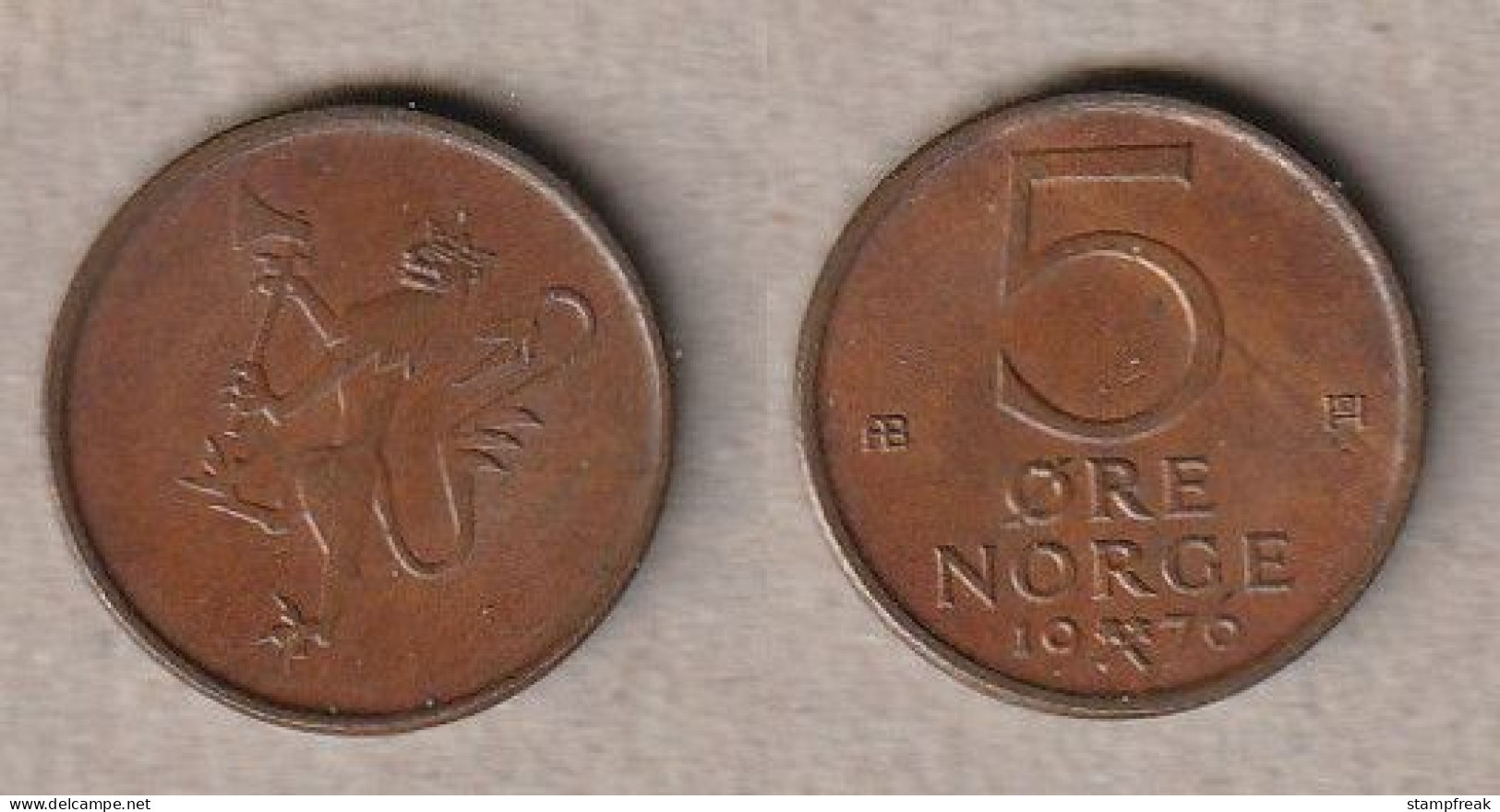 00287) Norwegen, 5 Öre 1976 - Noruega