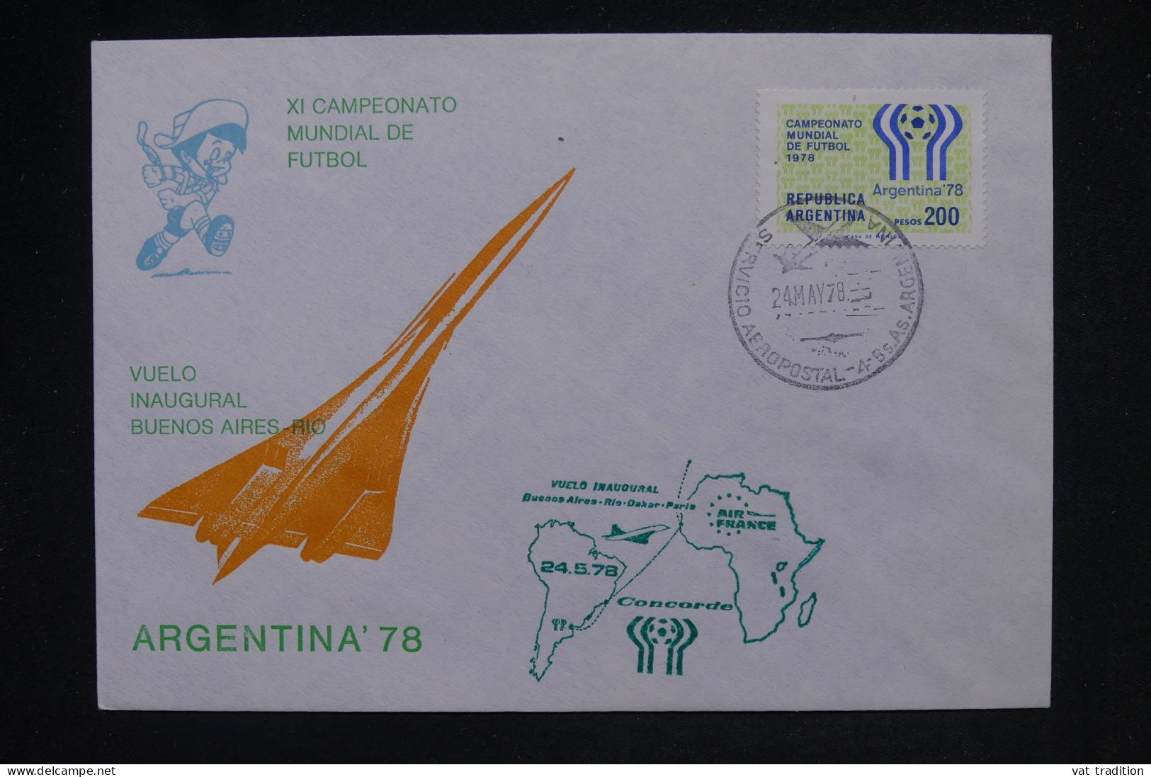 ARGENTINE - Enveloppe 1er Vol Concorde De Buenos Aires/ Rio De Janeiro En 1978  - L 149758 - Storia Postale