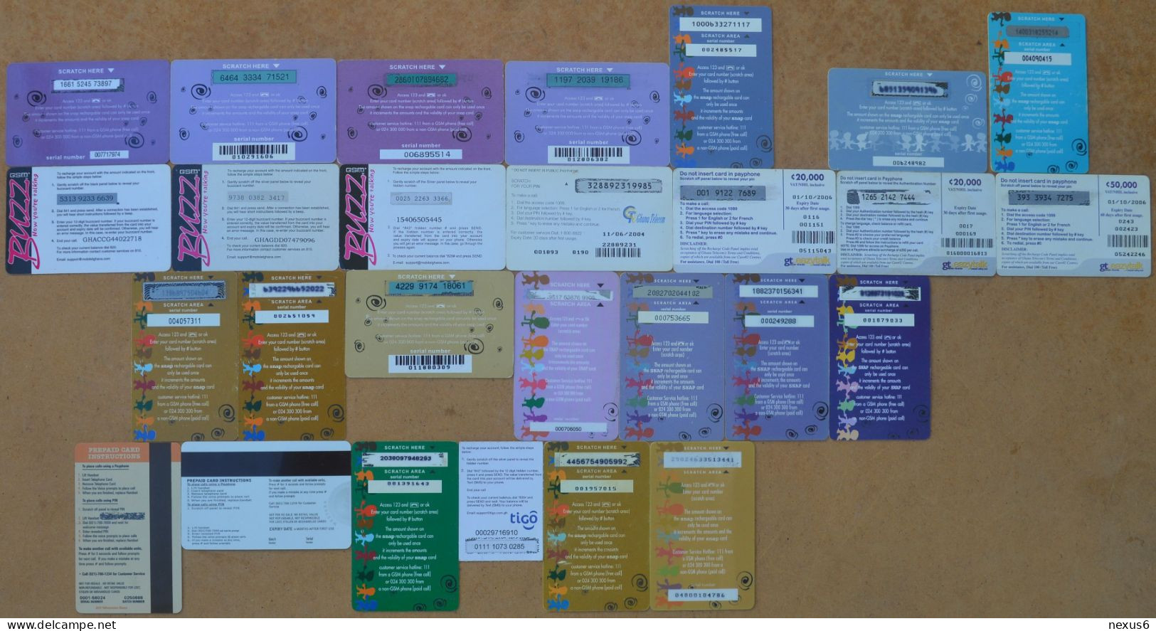 Ghana - Lot 55 Different Prepaid Cards, All Used - Ghana