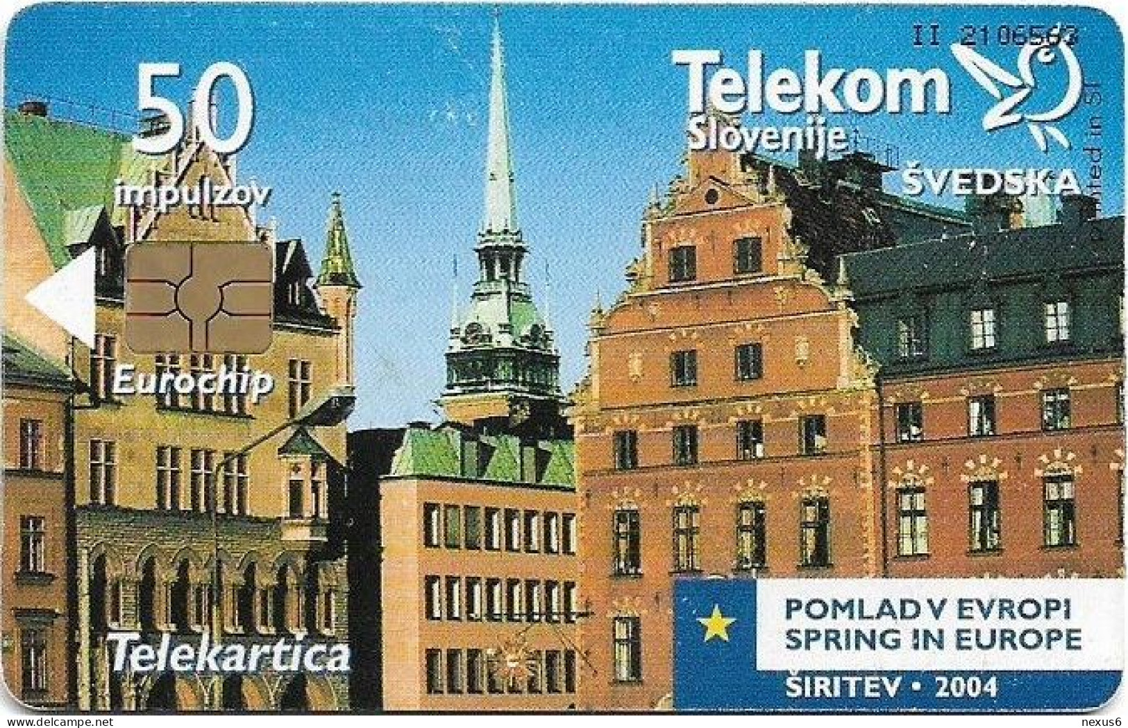 Slovenia - Telekom Slovenije - Spring In Europe - Sweden, Gem5 Red, 09.2004, 50Units, 5.000ex, Used - Slowenien