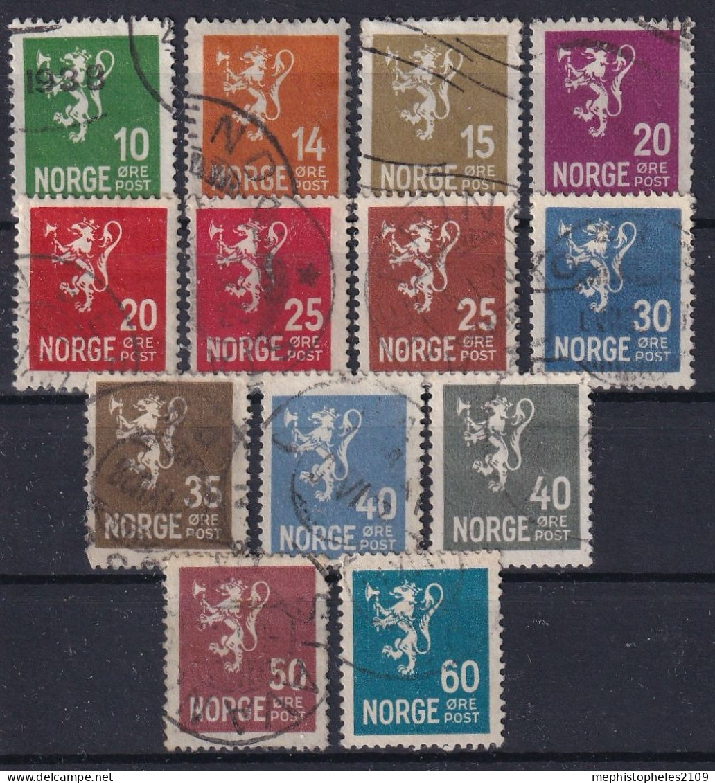 NORWAY 1926 - Canceled - Mi 120-132 - Complete Set! - Gebraucht