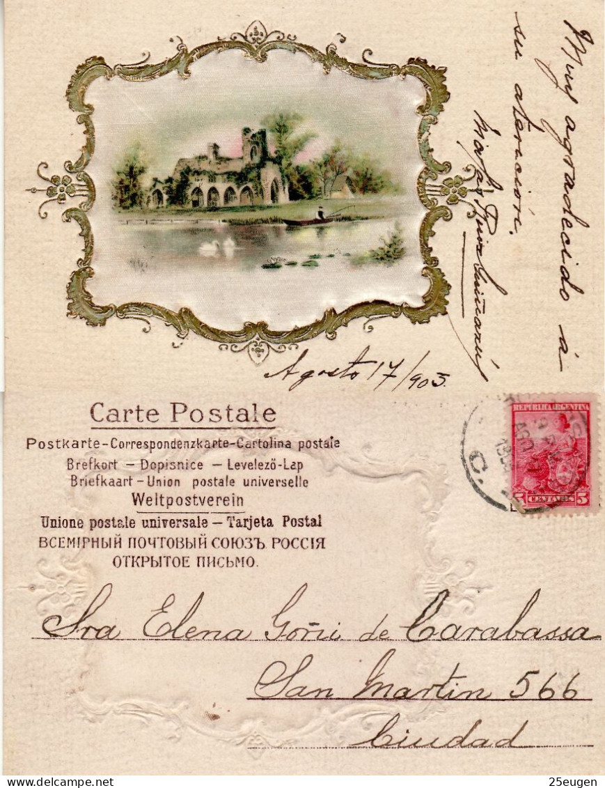 ARGENTINA 1903 POSTCARD SENT FROM BUENOS AIRES - Briefe U. Dokumente