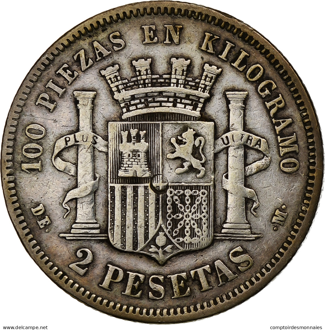 Espagne, Provisional Government, 2 Pesetas, 1870, Madrid, Argent, TB+, KM:654 - First Minting