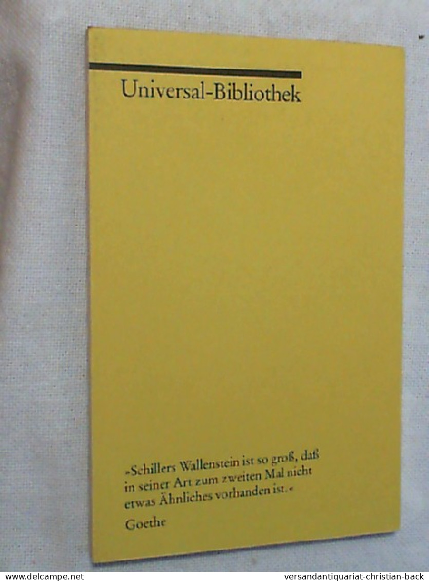 Schiller, Friedrich: Wallenstein; Teil: Bd. 2., Wallensteins Tod. - Unterhaltungsliteratur