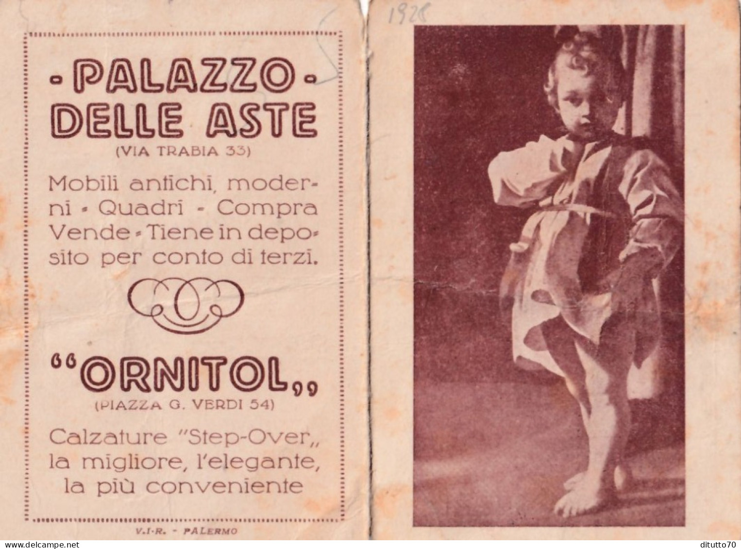 Calendarietto - Palazzo Delle Aste - Ornitol - Anno 1928 - Kleinformat : 1921-40