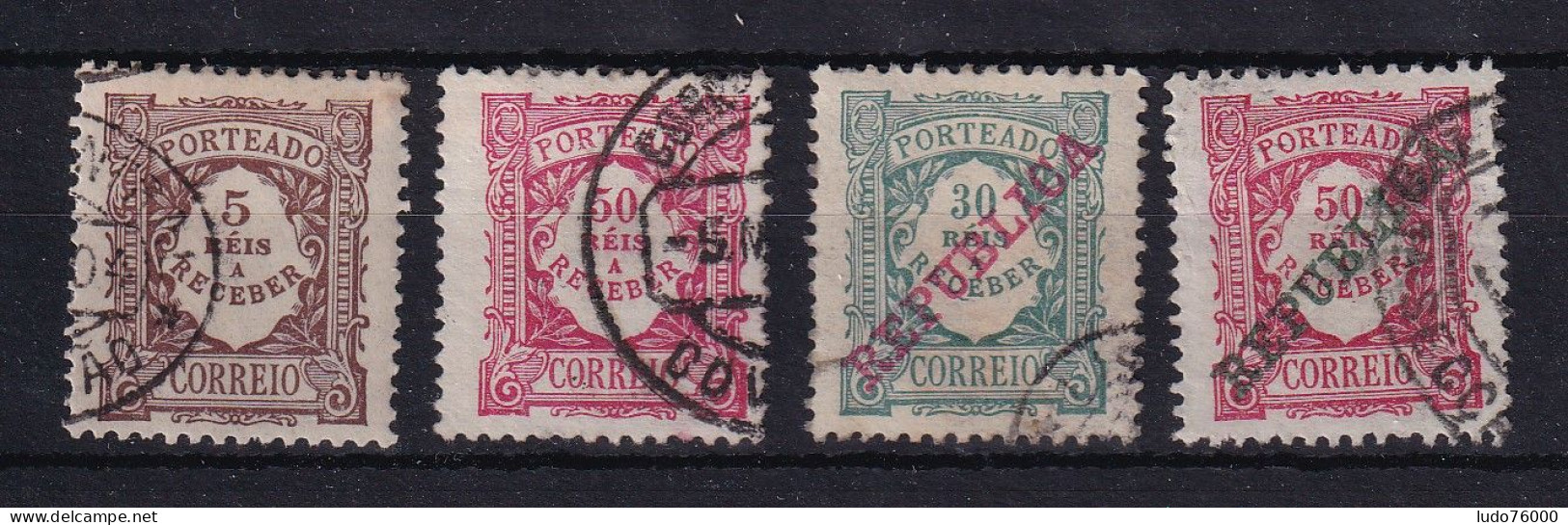 D 750 / PORTUGAL TAXE LOT N° 7/12/17/19 OBL  COTE 11.70€ - Collections