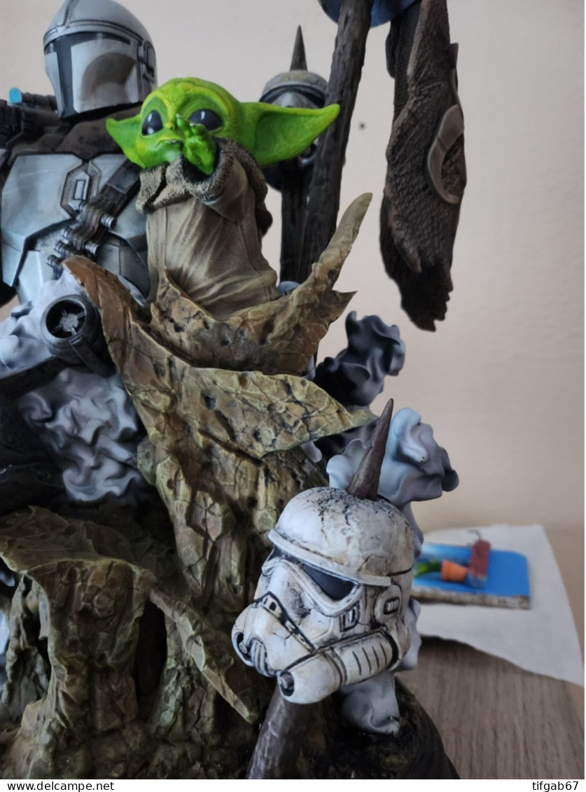 Figurine Star Wars Mandalorian & Bébé Yoda