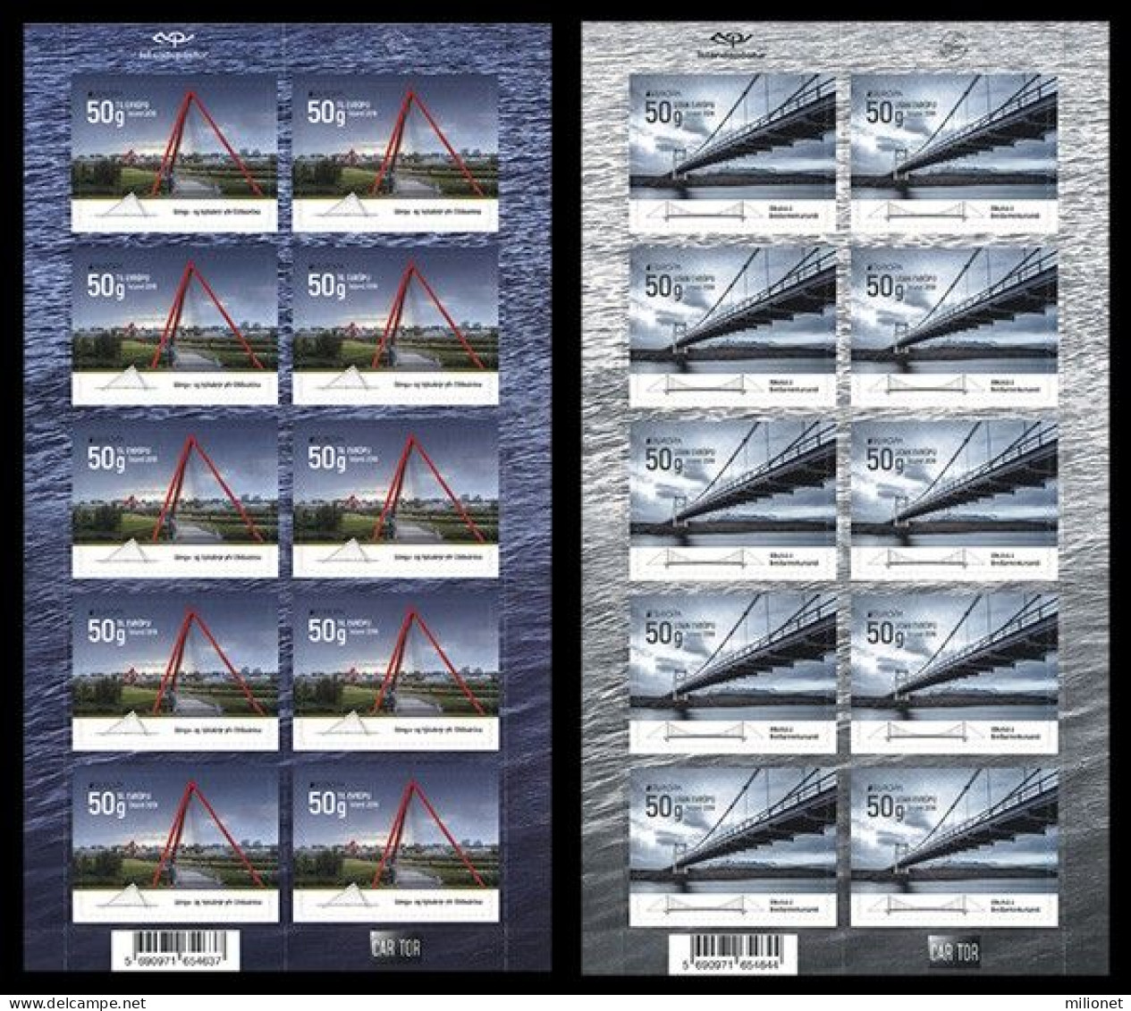 SALE!!! Iceland Islandia Islande Island 2018 EUROPA BRIDGES 2 Sheetlets Of 10 Stamps MNH ** - 2018