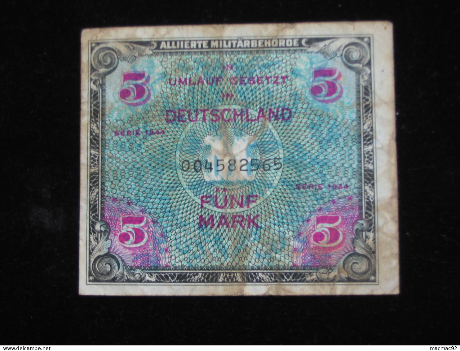 5 Fünf Mark - Allied Occupation WWII - ALLEMAGNE - Série 1944  **** EN ACHAT IMMEDIAT **** - 5 Mark