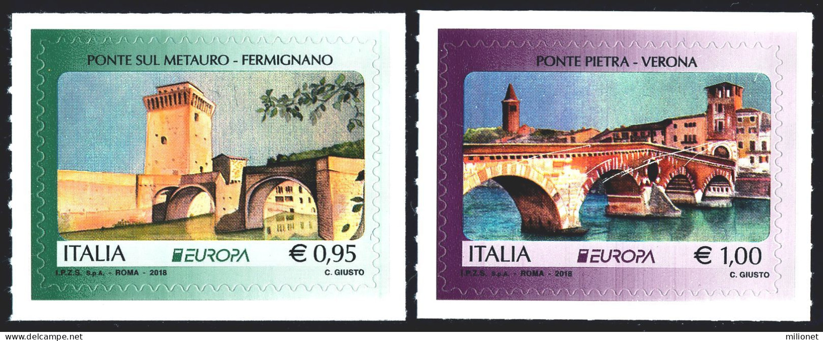 SALE!!! Italy Italia Italie Italien 2018 EUROPA BRIDGES 2 Stamps MNH ** - 2018