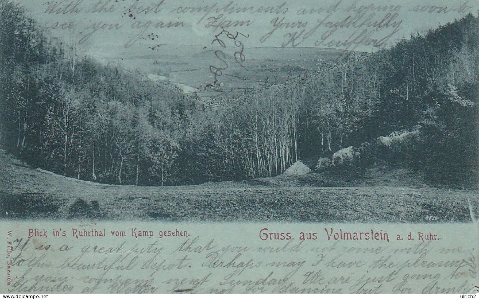 AK Gruss Aus Volmarstein - Blick Ins Ruhrtal Vom Kamp Gesehen - 1901 (67003) - Wetter