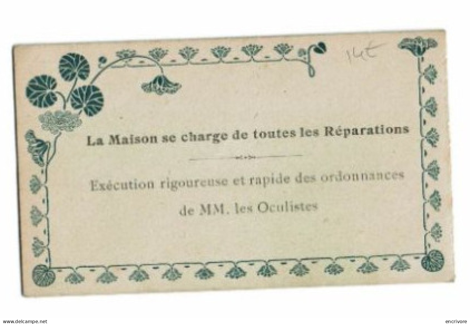 Petit Calendrier Publicitaire 1922 Optique Médicale Ulysse PERRIN Hendaye Plage - Small : 1921-40
