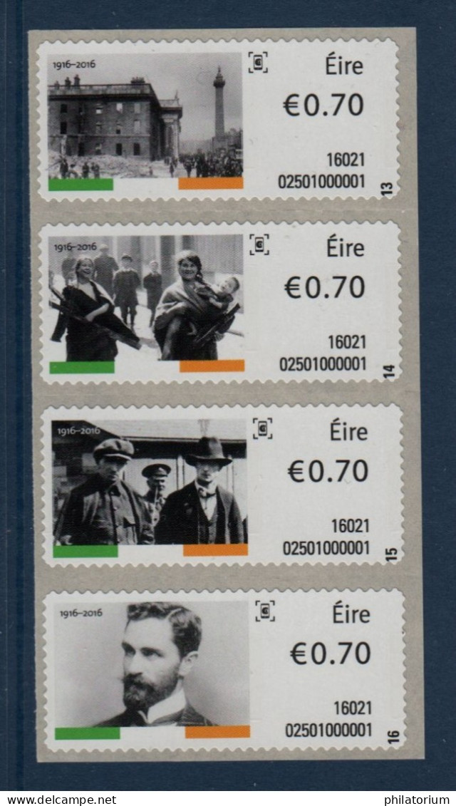 EIRE Ireland Irlande, **, Yv D 73, 74, 75, 76, Mi ATM 73 à 76, SG M 69, 70, 71, 72, Insurrection De Pâques 1916, - Franking Labels