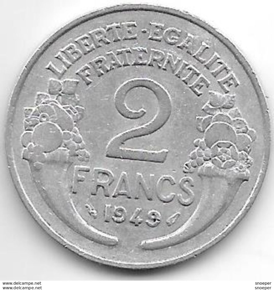 France 2 Francs 1949 Km 886a.1  Xf - 2 Francs