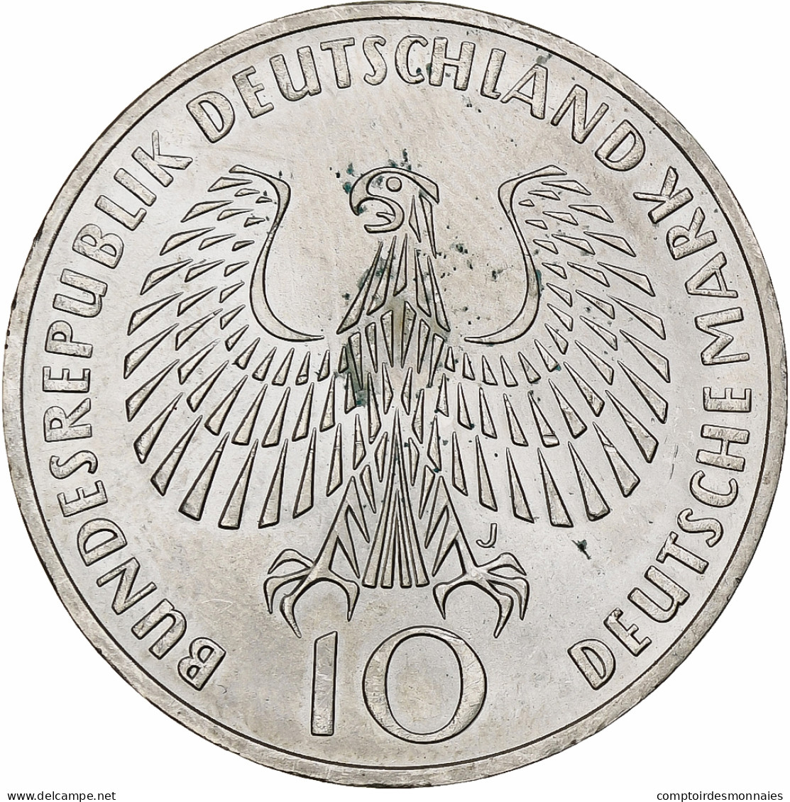 République Fédérale Allemande, 10 Mark, 1972, Hambourg, Argent, TTB+, KM:135 - Autres & Non Classés