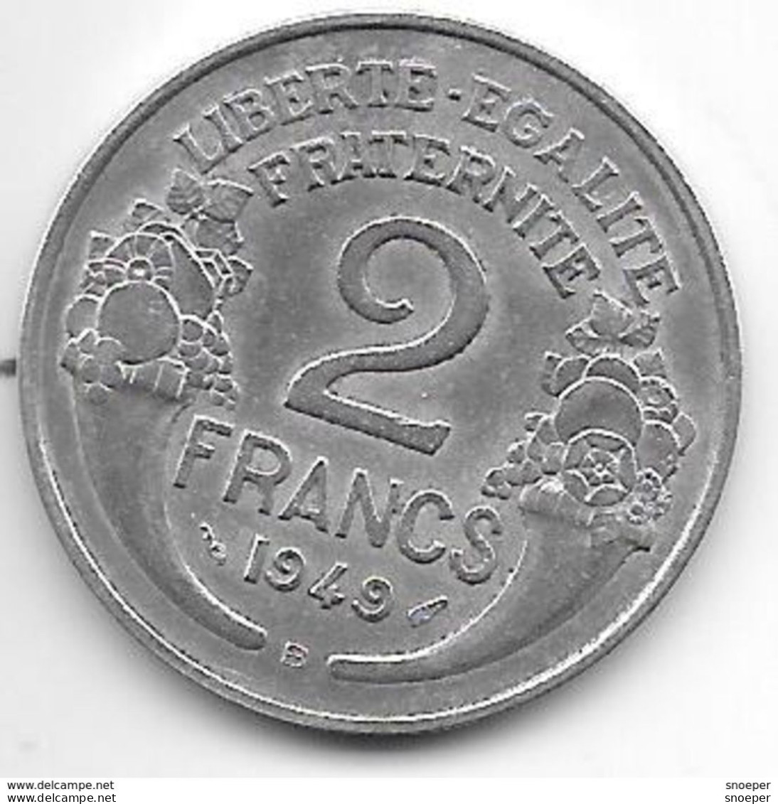 France 2 Francs 1949 B Km 886a.2 Xf+ - 2 Francs