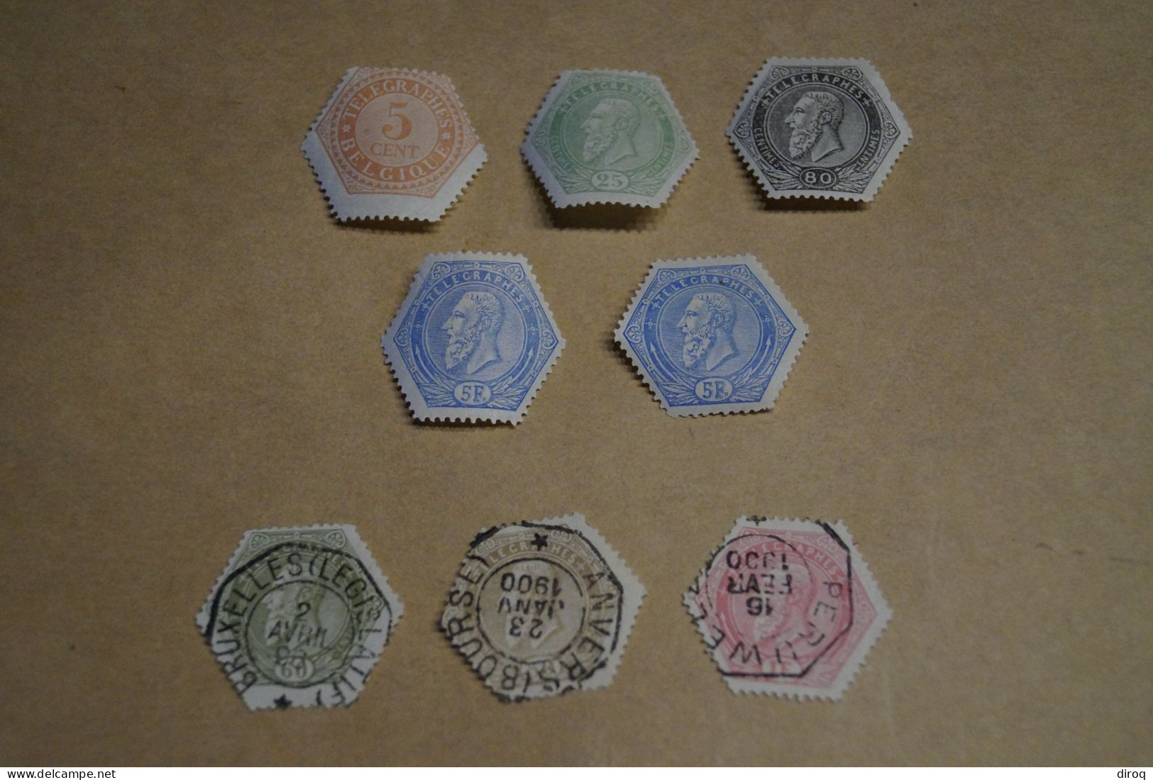 Superbe Série De 8 Timbres Télégraphe 5 Timbres Strictement Neuf,et 3 Timbres Oblitérés, Pour Collection - Telegraafzegels [TG]