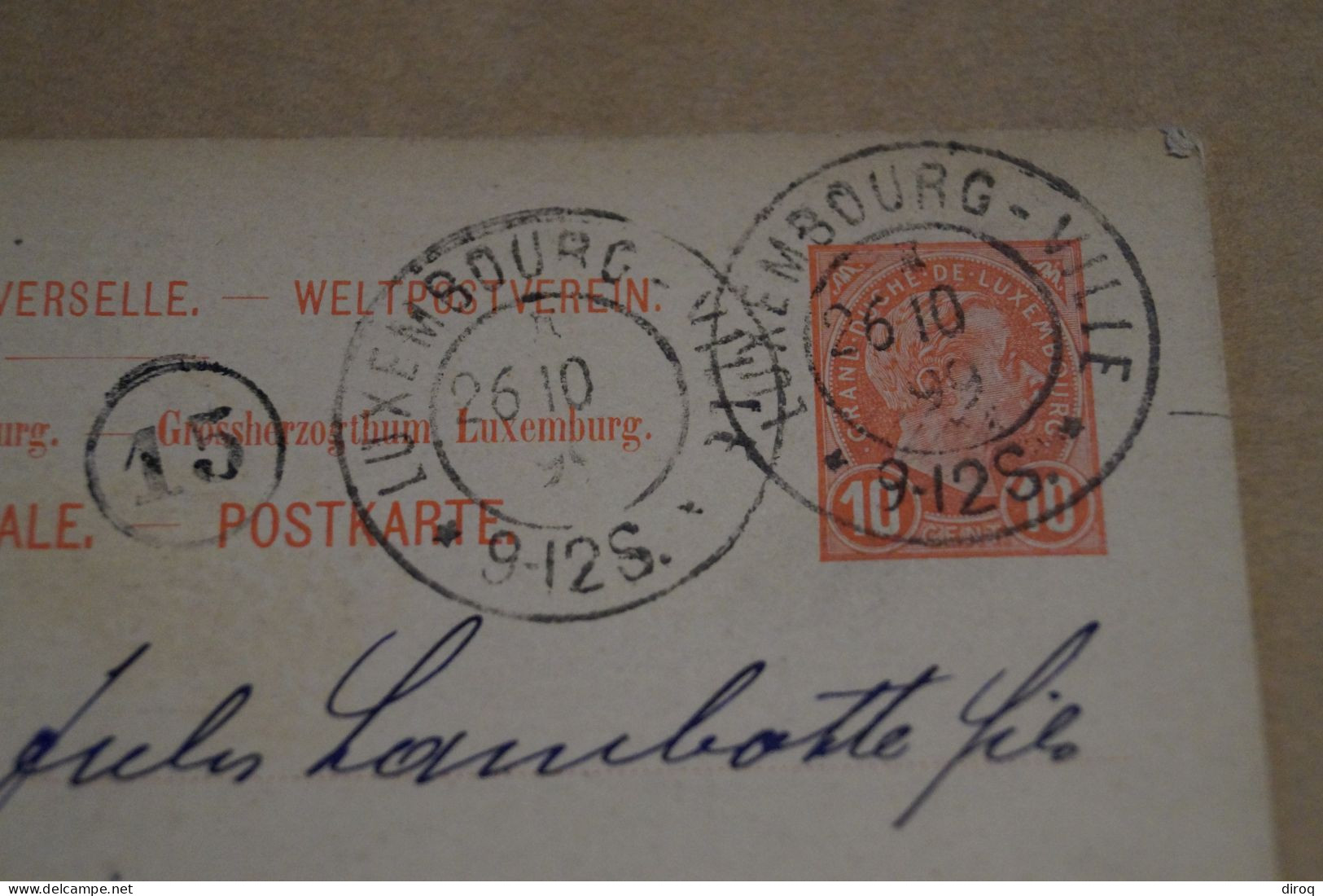 Très Bel Envoi Luxembourg - Belgique De 1899,poste N° 15, Belle Oblitération,pour Collection - 1895 Adolphe Rechterzijde