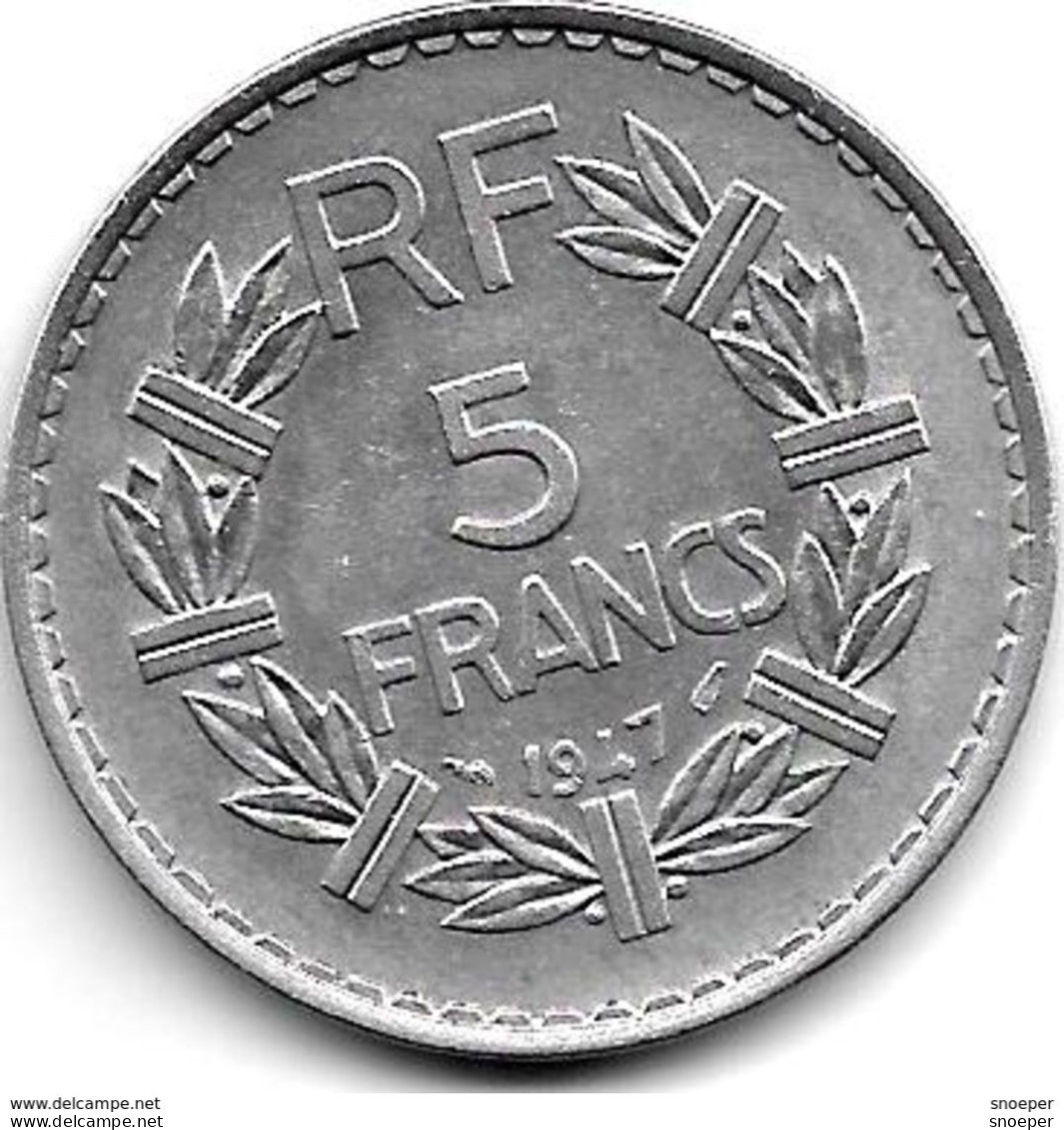 France  5 Francs  1947 Open 9 Km 888b.1    Xf++ - 5 Francs