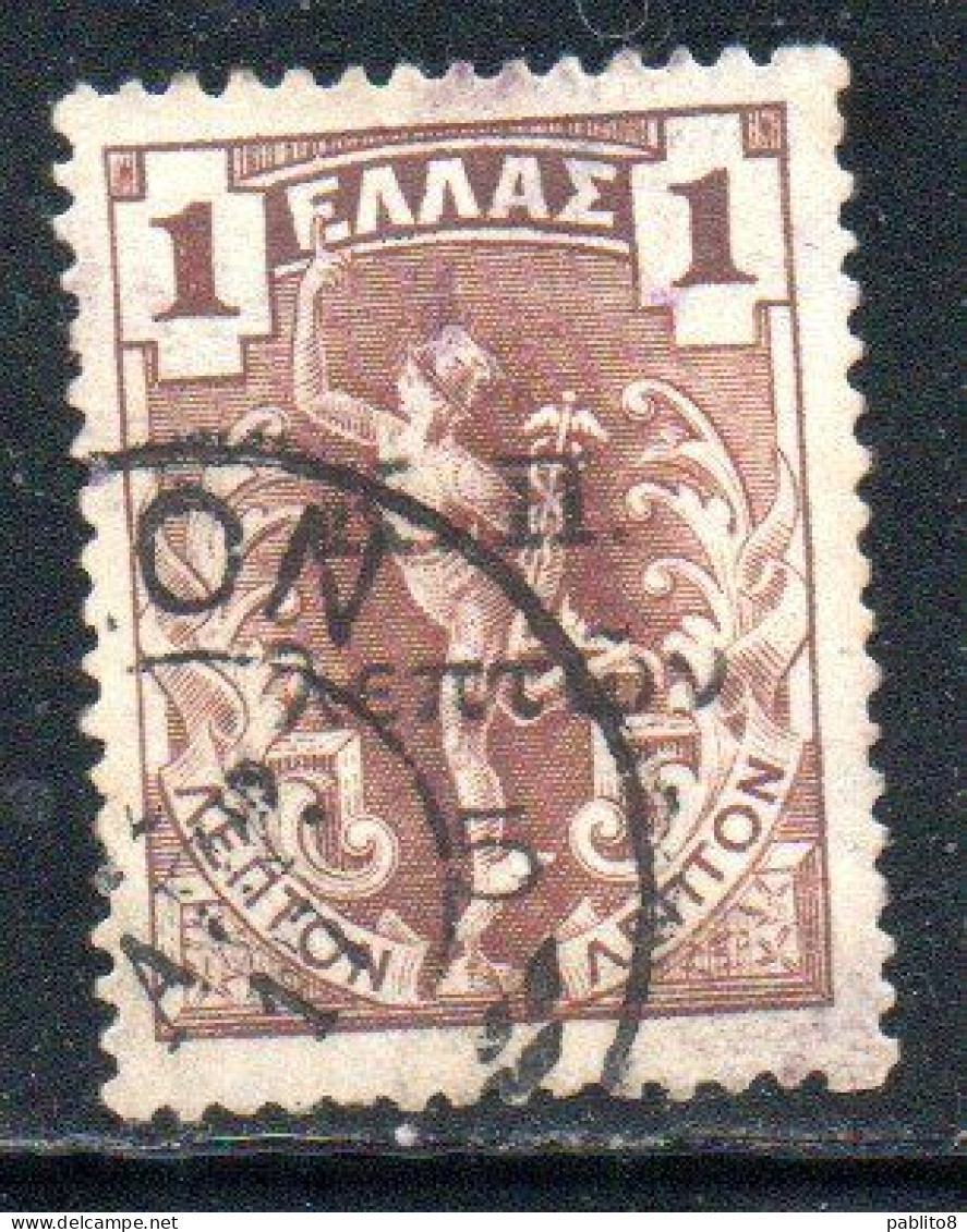 GREECE GRECIA ELLAS 1901 GIOVANNI DA BOLOGNA'S HERMES MERCURY MERCURIO 1l USED USATO OBLITERE' - Used Stamps