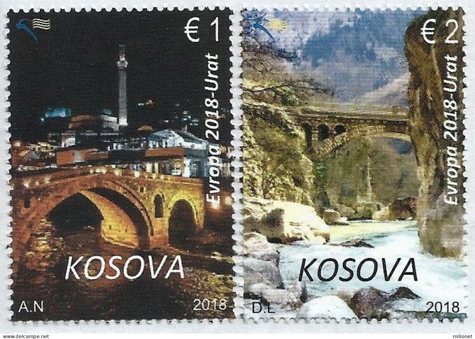 SALE!!! KOSOVO 2018 EUROPA CEPT BRIDGES 2 Stamps Set MNH ** - 2018