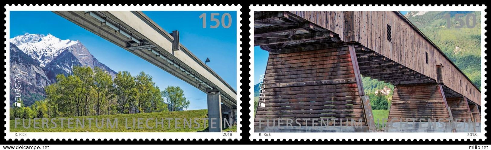 SALE!!! LIECHTENSTEIN 2018 EUROPA CEPT BRIDGES 2 Stamps Set MNH ** - 2018