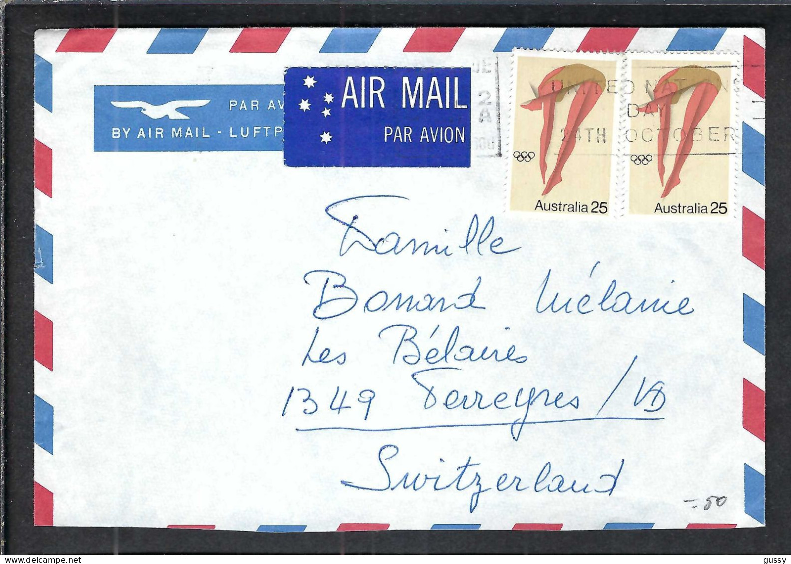AUSTRALIE Ca. 1977: LSC P.A. Pour Feyrrères (VD, Suisse) - Briefe U. Dokumente