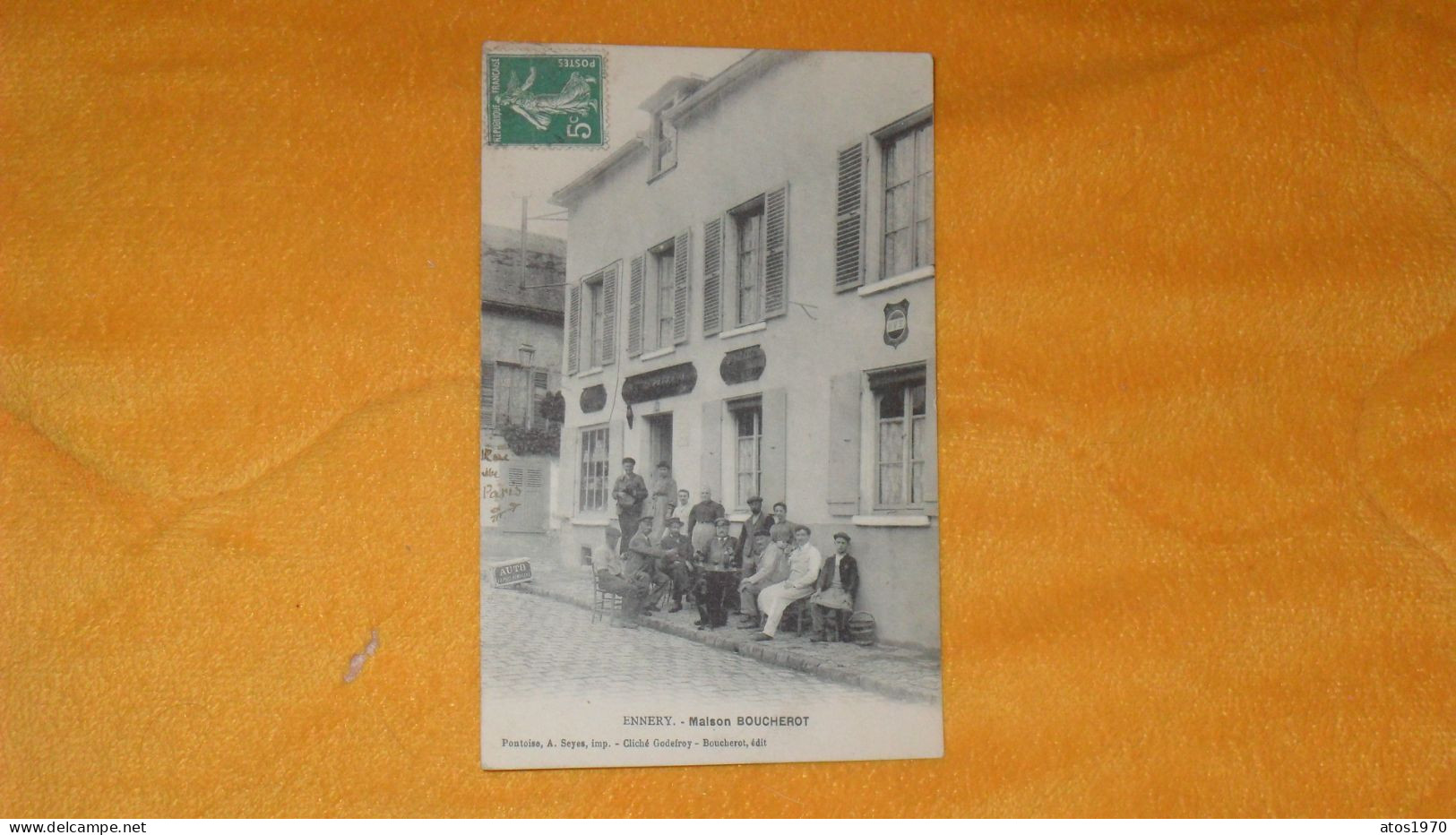 CARTE POSTALE ANCIENNE CIRCULEE DATE ?../ ENNERY.- MAISON BOUCHEROT...CACHET + TIMBRE - Ennery