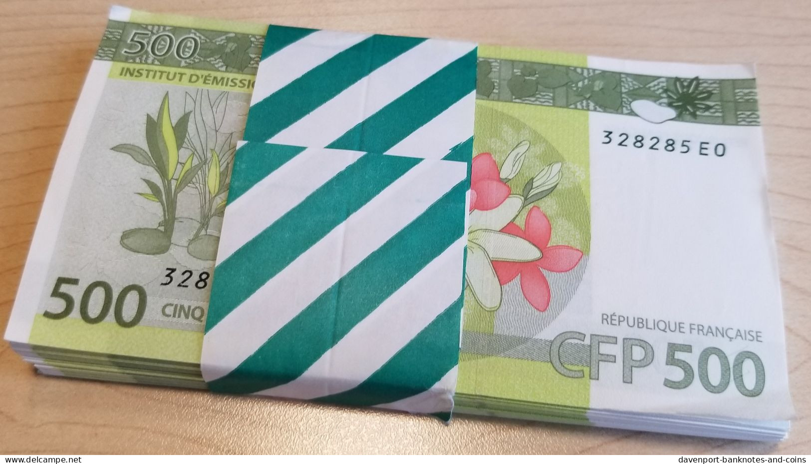 French Polynesia 100x 500 Francs 2014 (2023) UNC Tahiti Franc CFP FULL BUNDLE - Frans Pacific Gebieden (1992-...)