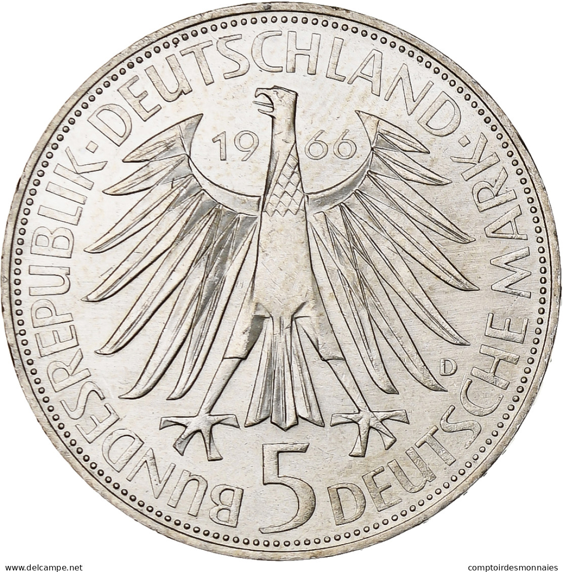 République Fédérale Allemande, 5 Mark, 1966, Munich, Argent, SUP+, KM:119.1 - Commemorations