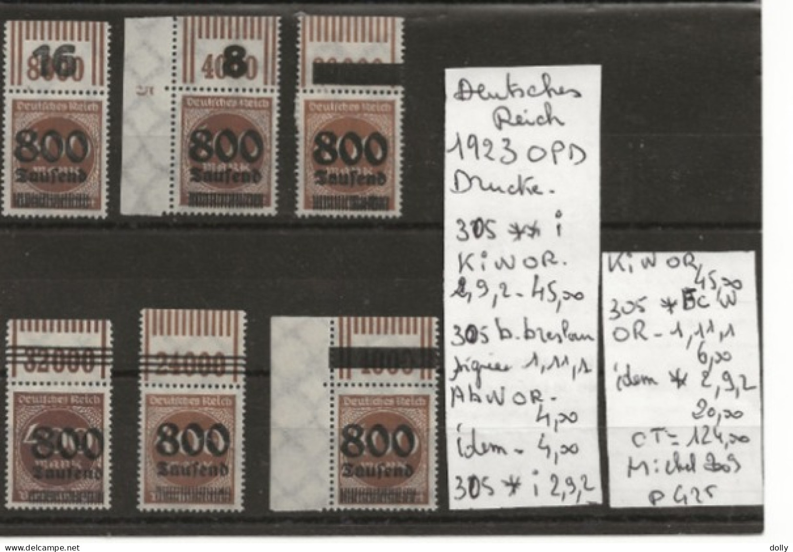 TIMBRE D ALLEMAGNE DEUTSCHES REICH 1923  Nr VOIR SUR PAPIER AVEC TIMBRES COTE 124.00  € - 1922-1923 Local Issues