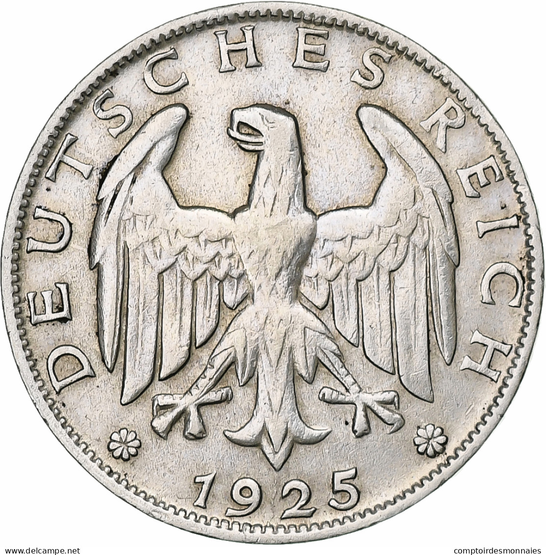 Allemagne, République De Weimar, Mark, 1925, Munich, Argent, TTB+, KM:42 - 1 Mark & 1 Reichsmark