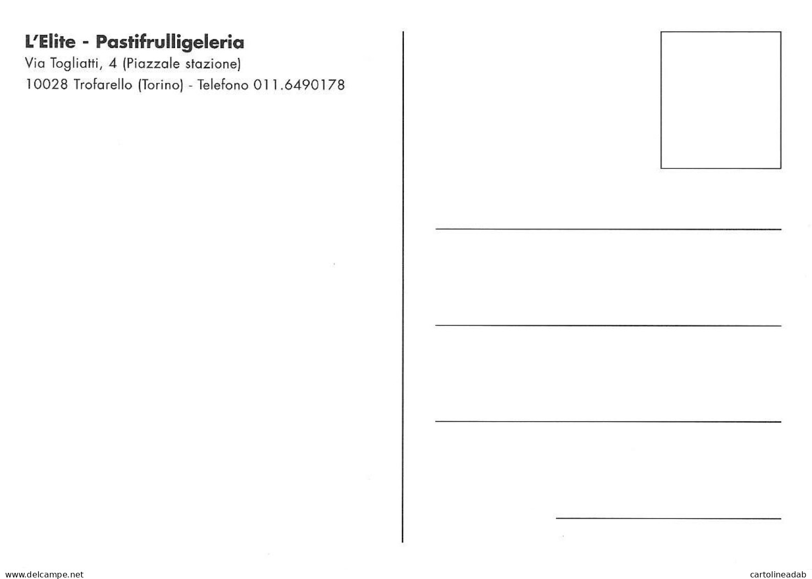 [MD8578] CPM - TROFARELLO (TORINO) - L'ELITE - PASTIFRULLIGELERIA - PERFETTA - Non Viaggiata - Wirtschaften, Hotels & Restaurants