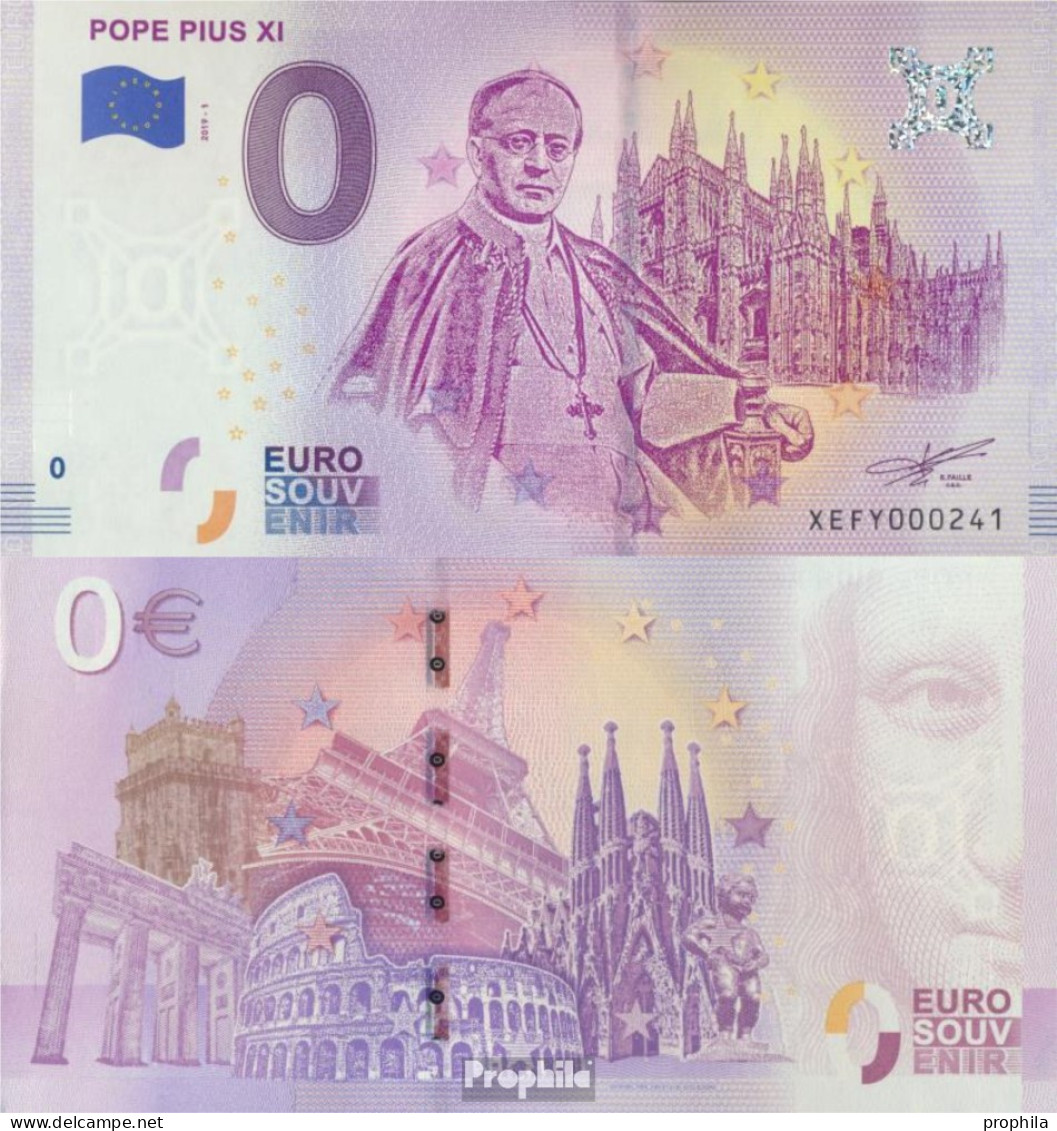 Vatikanstadt Souvenirschein Papst Pius XI. Bankfrisch 2019 0 Euro Papst Pius XI. - Vaticano