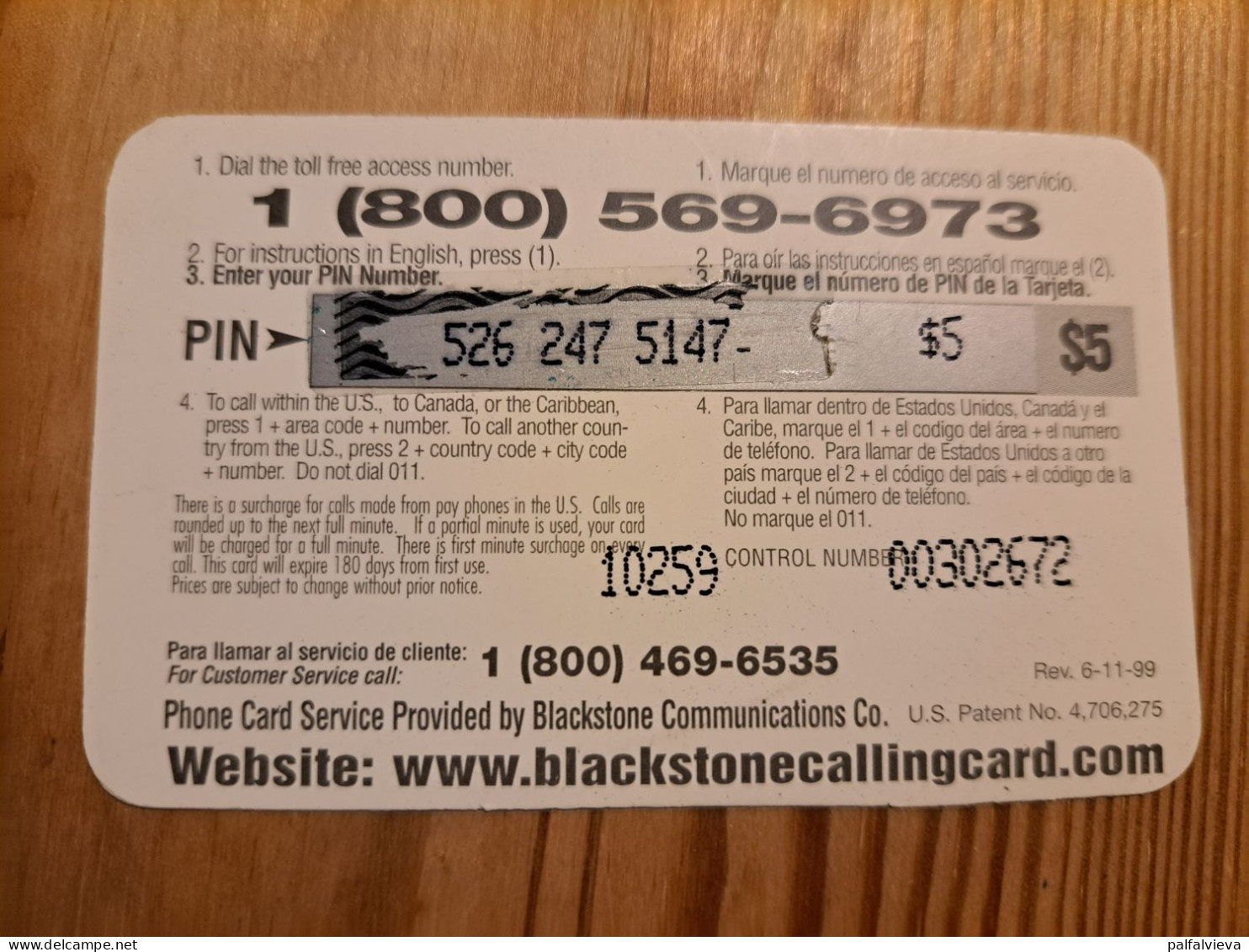 Prepaid Phonecard USA, Blackstone Platinum - Other & Unclassified