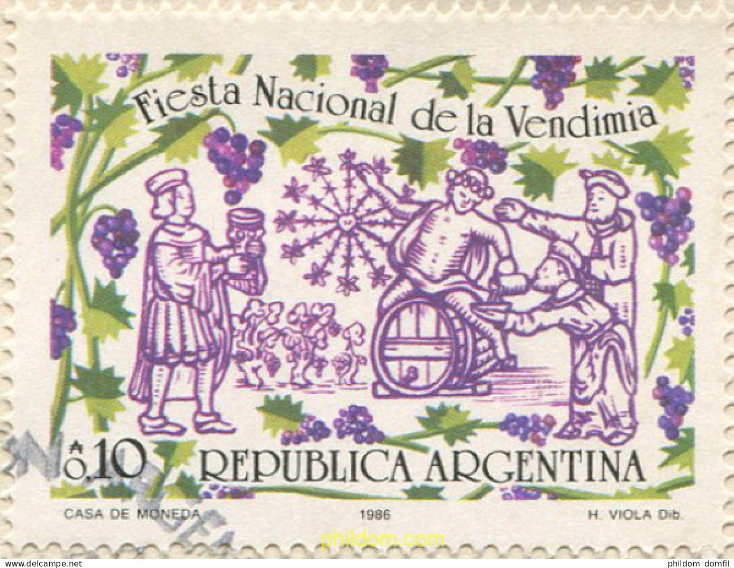 695678 MNH ARGENTINA 1986 50 ANIVERSARIO DE LA FIESTA NACIONAL DE L VENDIMIA - Neufs