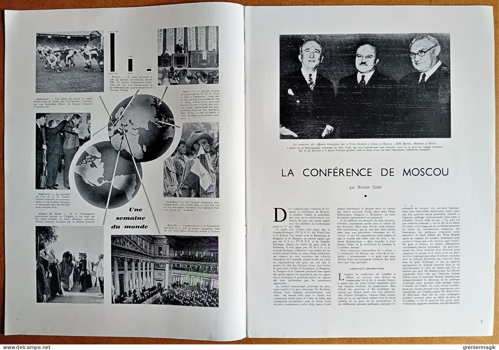 France Illustration N°14 05/01/1946 Mort Du Général Patton/Conférence Moscou/Suède/Jean Crotti/Avion à Réaction/Autriche - Testi Generali