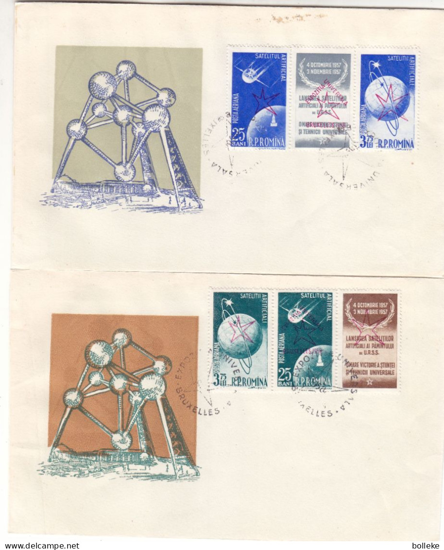 Roumanie - 6 Lettres De 1958 - Avec Oblit Exposition Universelle Bruxelles - Valeur Oblit 150 € - Sur Document ++++ - Storia Postale