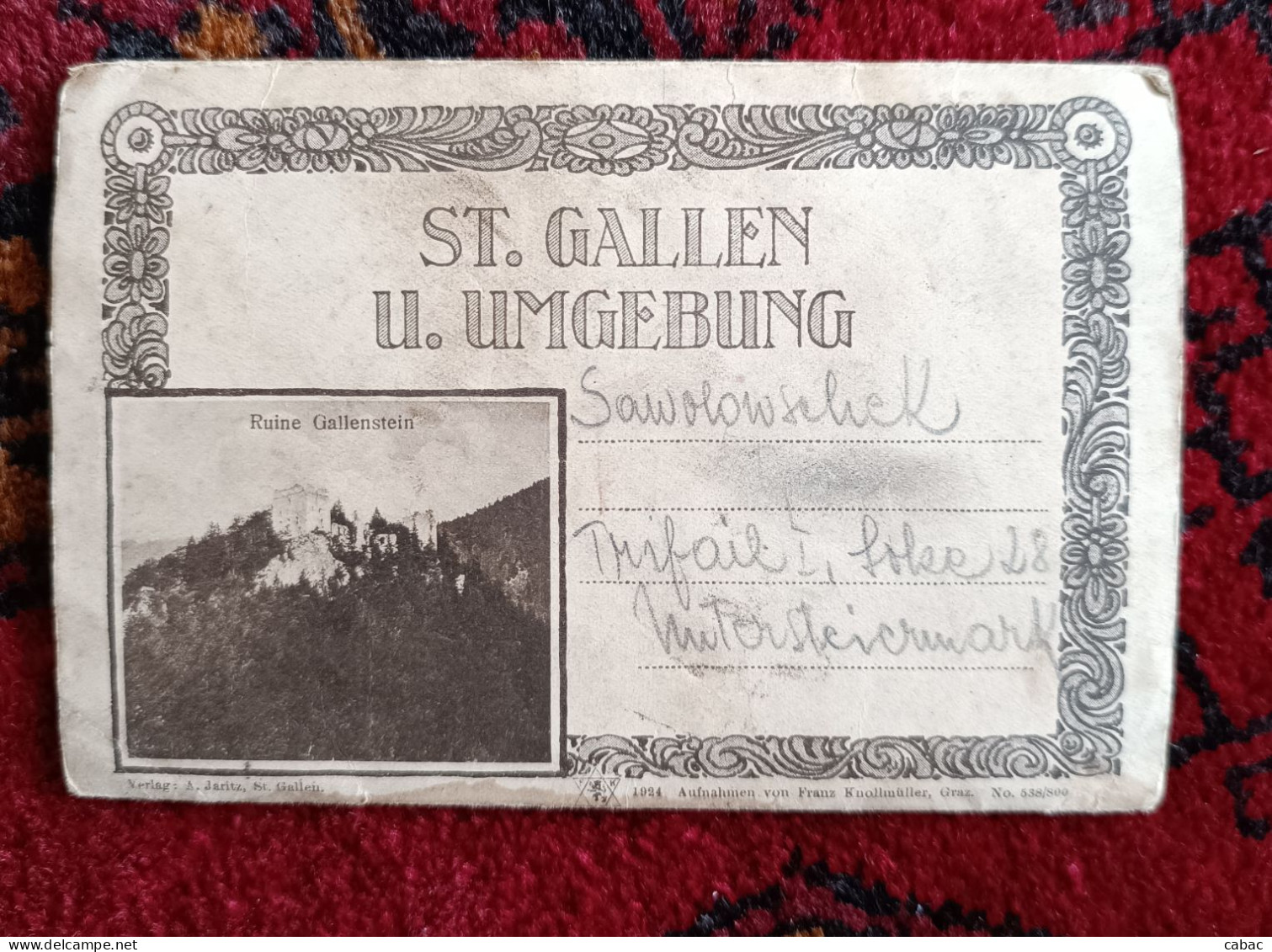 10 postcards lot, St. Gallen u. umgebung, A. Jaritz, Gallenstein, Spitzenbachgraben, Weissenbach, Kassegg, etc.