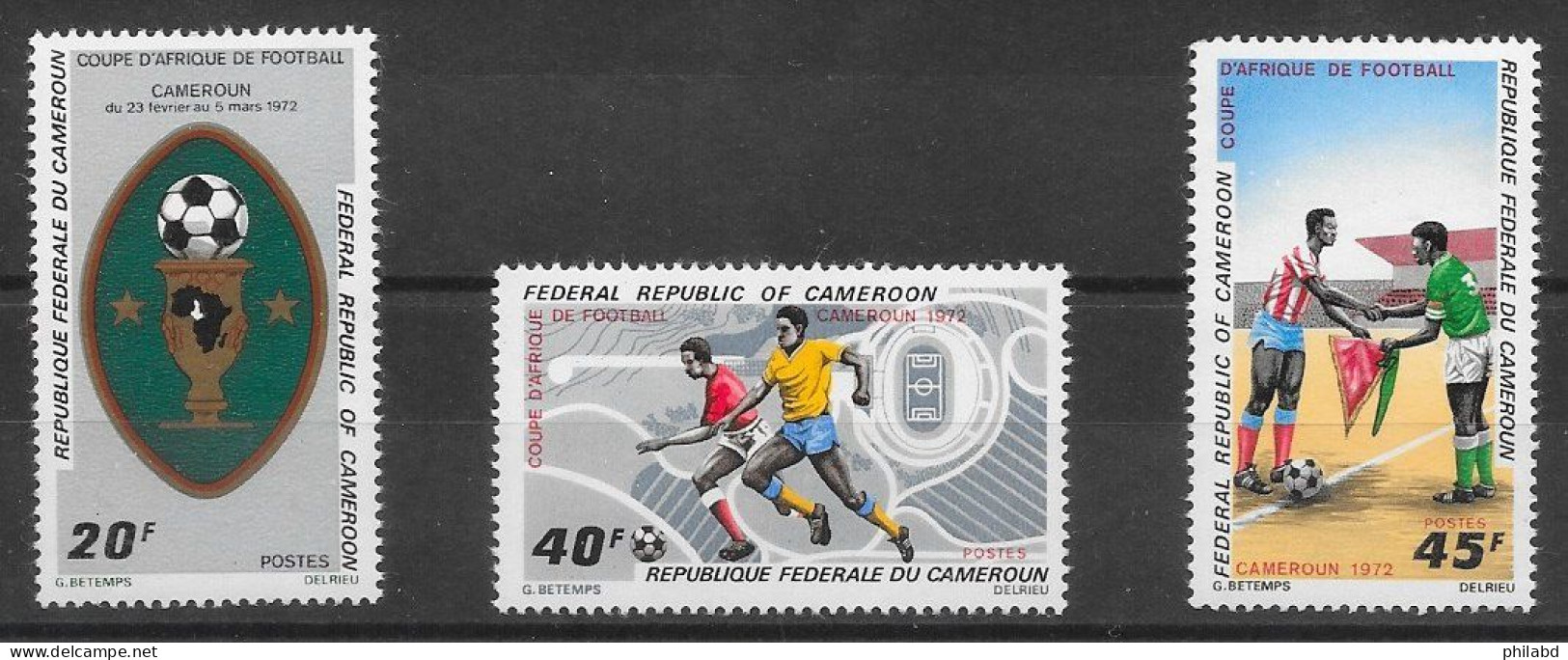 Sport Football - Cameroun N°512 à/to 514 (CAN 1972) 1972 ** - Africa Cup Of Nations