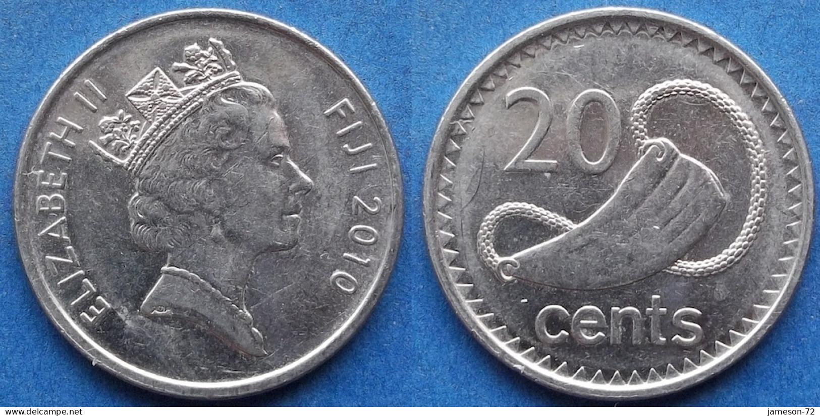 FIJI - 20 Cents 2010 "Tabua" KM# 121 Elizabeth II Decimal Coinage (1971-2022) - Edelweiss Coins - Fidschi